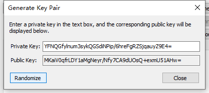 TunSafe 选项 - 生成公私钥 - 生成